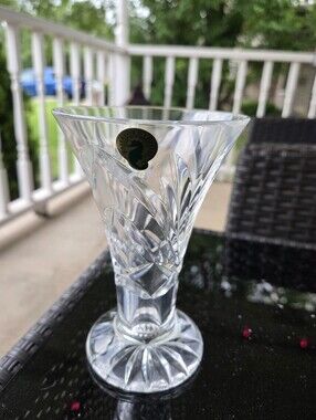 Waterford Vase  Crystal  Conor Pattern Flare Swirl.